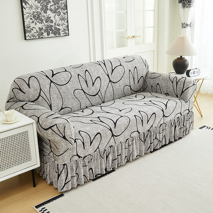 📢📢50% OFF !! ⏰High-Stretch Sofa Slipcover – Ruffled Hem & Full Protection