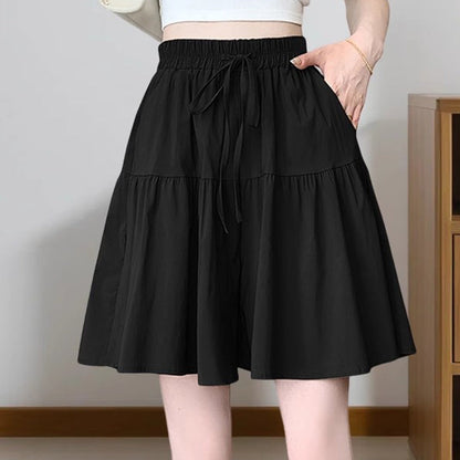 👗 50% OFF NOW! 🌸 High Waist Wide-Leg Skorts with Ruffled Edges – Adjustable Fit & Flattering A-Line 🎀