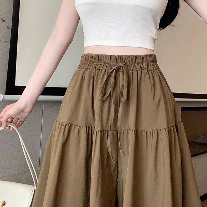 👗 50% OFF NOW! 🌸 High Waist Wide-Leg Skorts with Ruffled Edges – Adjustable Fit & Flattering A-Line 🎀