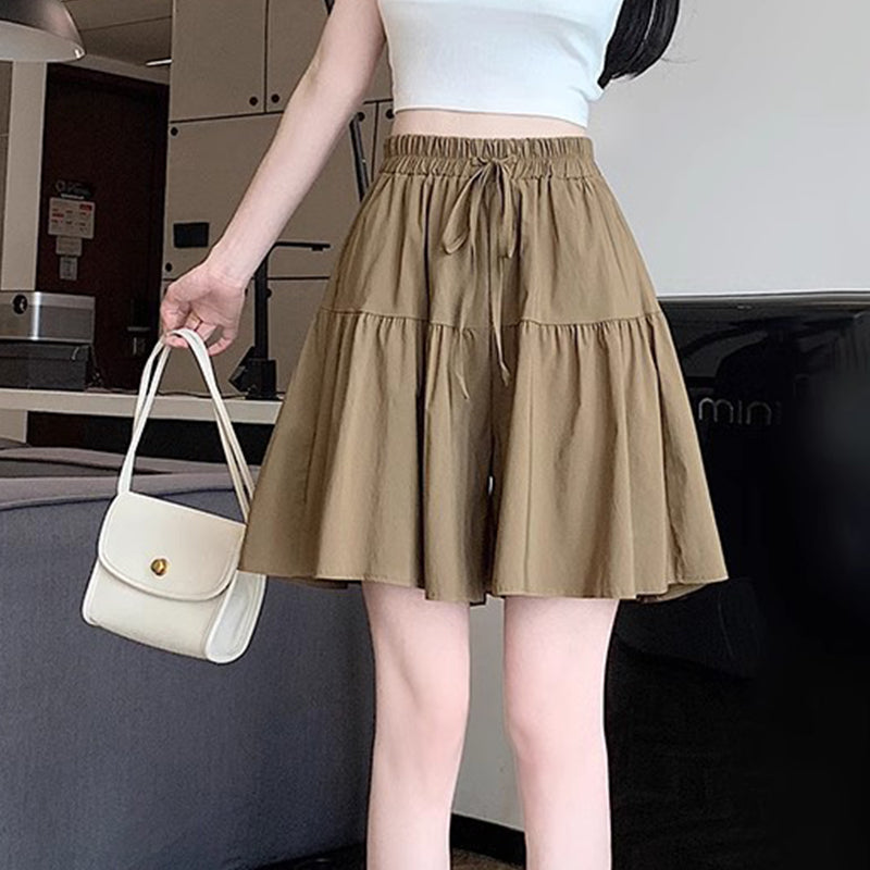 👗 50% OFF NOW! 🌸 High Waist Wide-Leg Skorts with Ruffled Edges – Adjustable Fit & Flattering A-Line 🎀