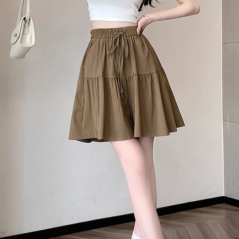 👗 50% OFF NOW! 🌸 High Waist Wide-Leg Skorts with Ruffled Edges – Adjustable Fit & Flattering A-Line 🎀