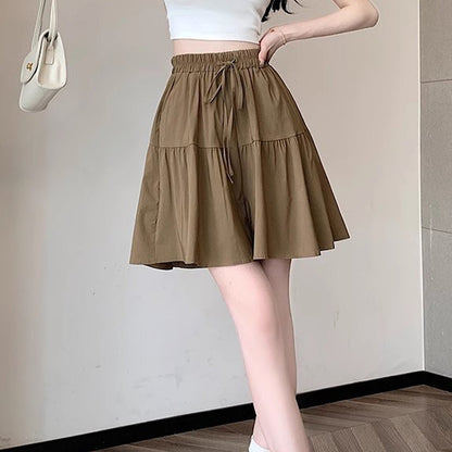 👗 50% OFF NOW! 🌸 High Waist Wide-Leg Skorts with Ruffled Edges – Adjustable Fit & Flattering A-Line 🎀