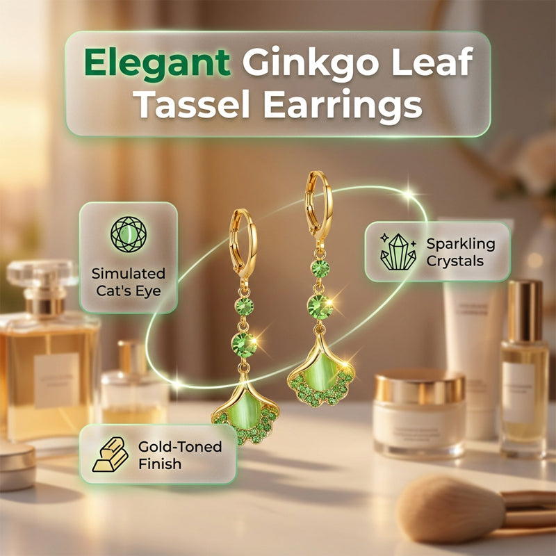 🌸 50% OFF NOW! 🌸Elegant Ginkgo Leaf Tassel Earrings