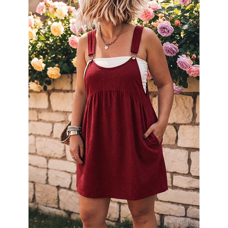 👗 LIMITED-TIME 50% OFF! 💥 Women's Casual Overall Pinafore Dress – Faux Denim, Loose Fit, Versatile ✨