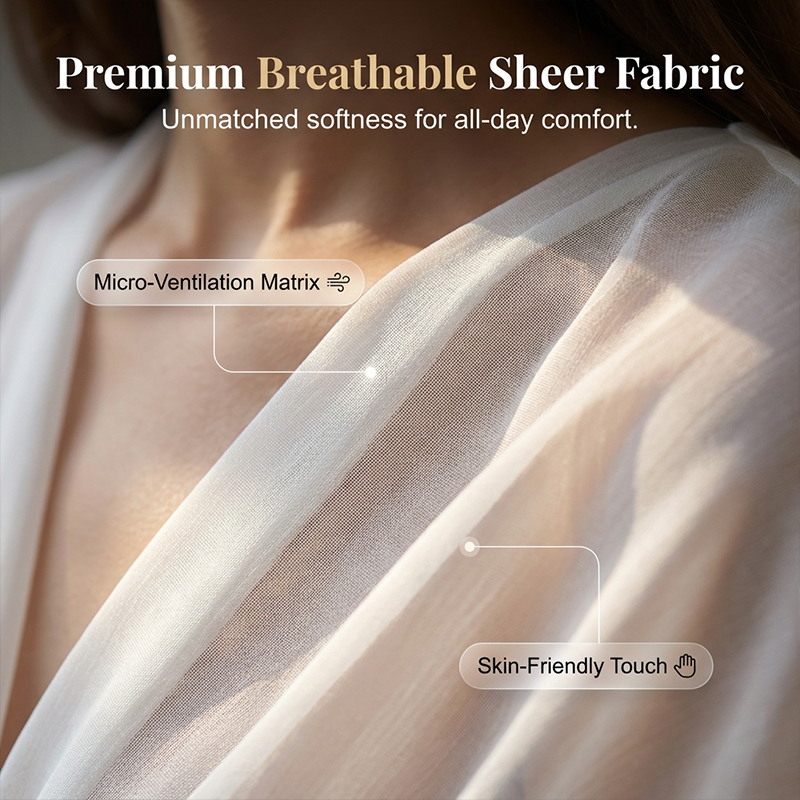 🧥 LIMITED-TIME 50% OFF! 💥 Women's Lightweight Chiffon Tie-Front Cardigan – Balloon Sleeves, Sheer, Layering ✨