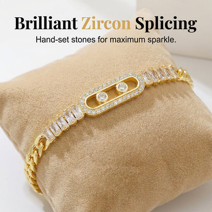 Women's Gold-Tone Cubic Zirconia Chain Bracelet