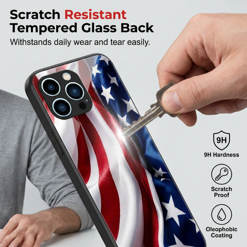 ⏳Limited-time 50% off⏰Vibrant Patriotic Glass Phone Case📱🎏