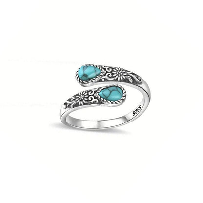📢📢50% OFF !! ⏰Vintage Adjustable Open Ring with Teardrop Glowing Zircon