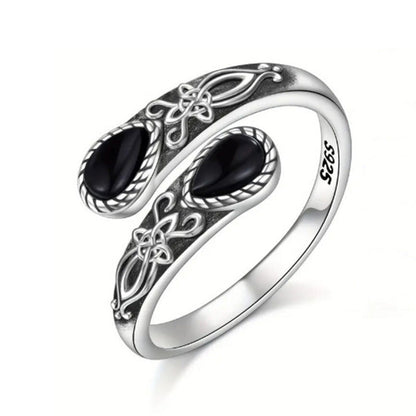 📢📢50% OFF !! ⏰Vintage Adjustable Open Ring with Teardrop Glowing Zircon
