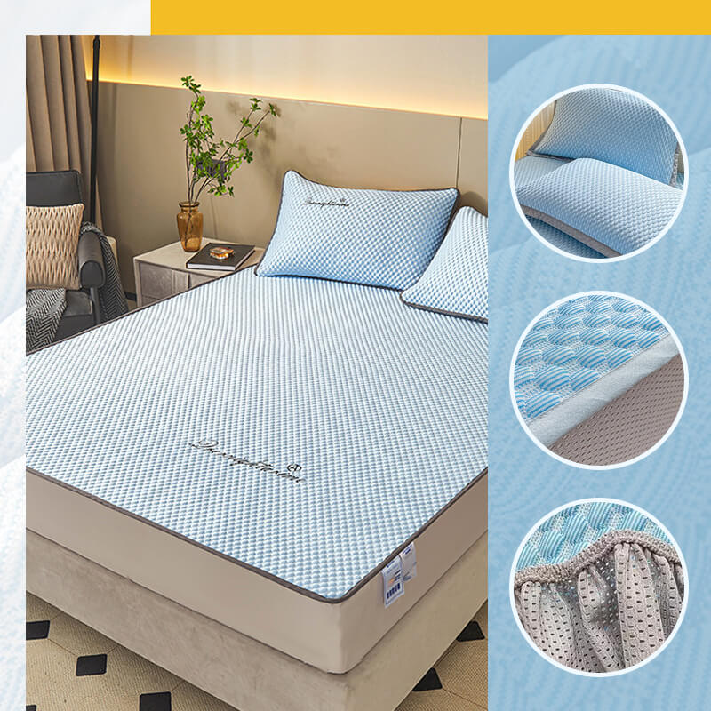 📢📢50% OFF !! ⏰Ice Silk Cool Mattress Fitted Sheet 2-pcs Sets