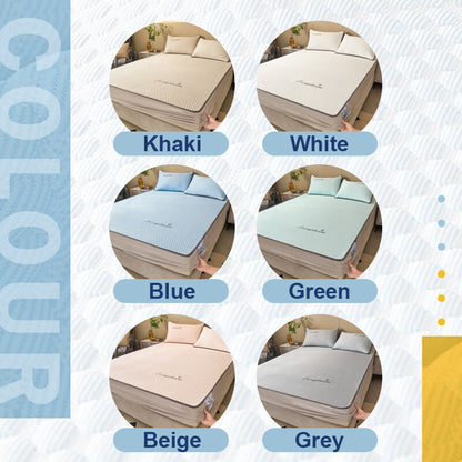 📢📢50% OFF !! ⏰Ice Silk Cool Mattress Fitted Sheet 2-pcs Sets