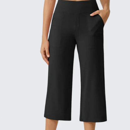 📢📢40% OFF !! ⏰ Women's Casual Wide Leg Cropped Pants – Side Pockets, Breathable, Versatile 🌿