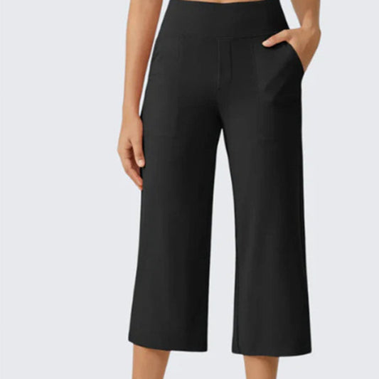 📢📢40% OFF !! ⏰ Women's Casual Wide Leg Cropped Pants – Side Pockets, Breathable, Versatile 🌿