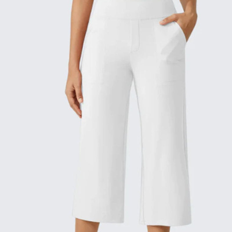 📢📢40% OFF !! ⏰ Women's Casual Wide Leg Cropped Pants – Side Pockets, Breathable, Versatile 🌿