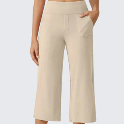 📢📢40% OFF !! ⏰ Women's Casual Wide Leg Cropped Pants – Side Pockets, Breathable, Versatile 🌿