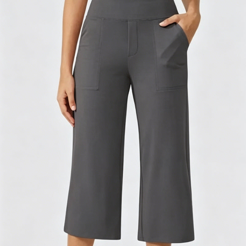 📢📢40% OFF !! ⏰ Women's Casual Wide Leg Cropped Pants – Side Pockets, Breathable, Versatile 🌿