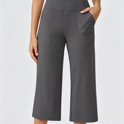 📢📢40% OFF !! ⏰ Women's Casual Wide Leg Cropped Pants – Side Pockets, Breathable, Versatile 🌿