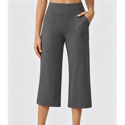 📢📢40% OFF !! ⏰ Women's Casual Wide Leg Cropped Pants – Side Pockets, Breathable, Versatile 🌿