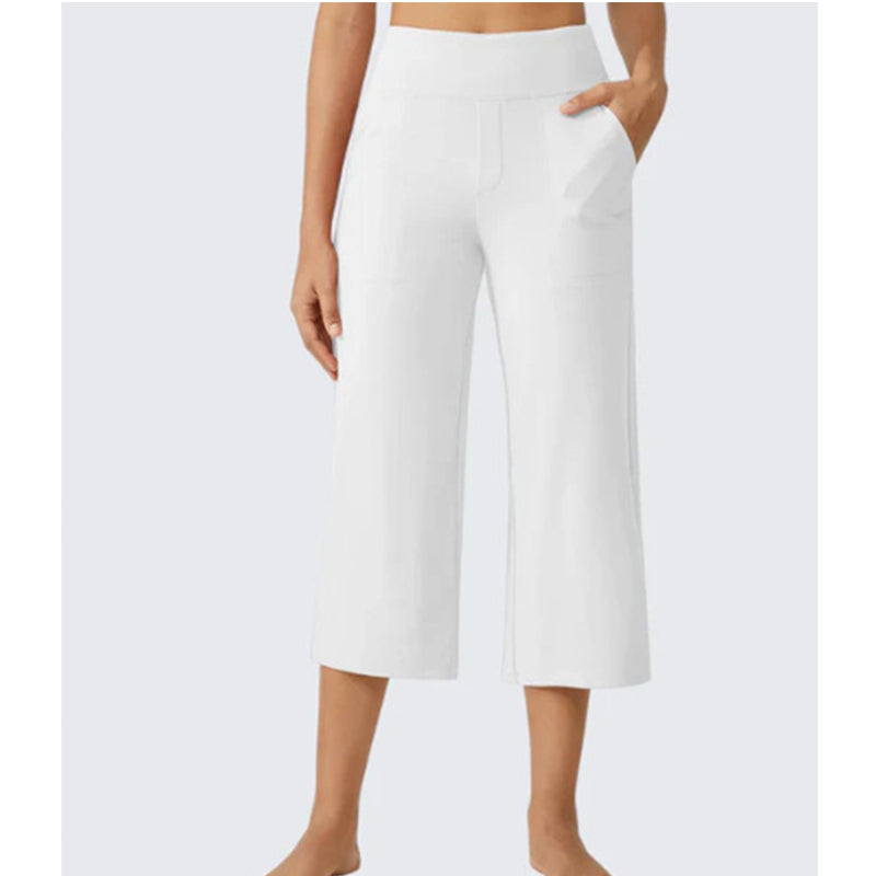 📢📢40% OFF !! ⏰ Women's Casual Wide Leg Cropped Pants – Side Pockets, Breathable, Versatile 🌿