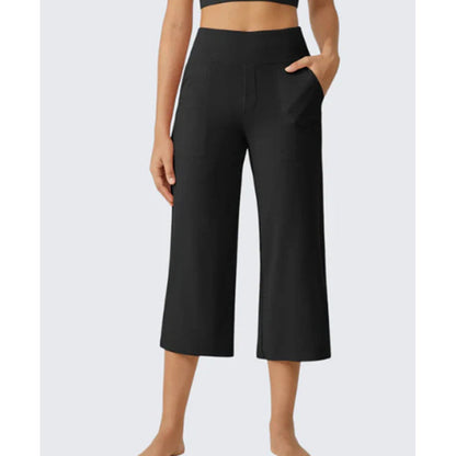 📢📢40% OFF !! ⏰ Women's Casual Wide Leg Cropped Pants – Side Pockets, Breathable, Versatile 🌿