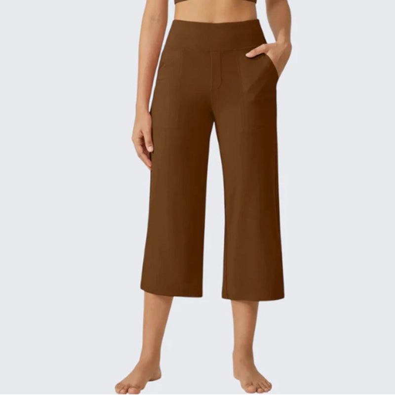 📢📢40% OFF !! ⏰ Women's Casual Wide Leg Cropped Pants – Side Pockets, Breathable, Versatile 🌿