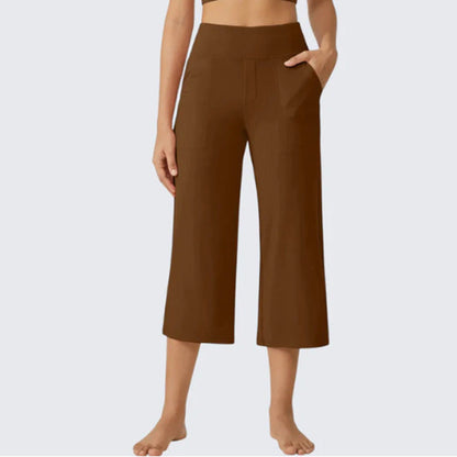 📢📢40% OFF !! ⏰ Women's Casual Wide Leg Cropped Pants – Side Pockets, Breathable, Versatile 🌿