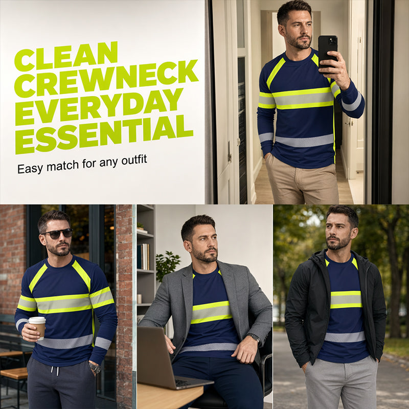 👕 LIMITED-TIME 50% OFF! ✨ Crewneck Color Block Long Sleeve T-Shirt – High-Contrast, Breathable, Athletic Fit 🔥