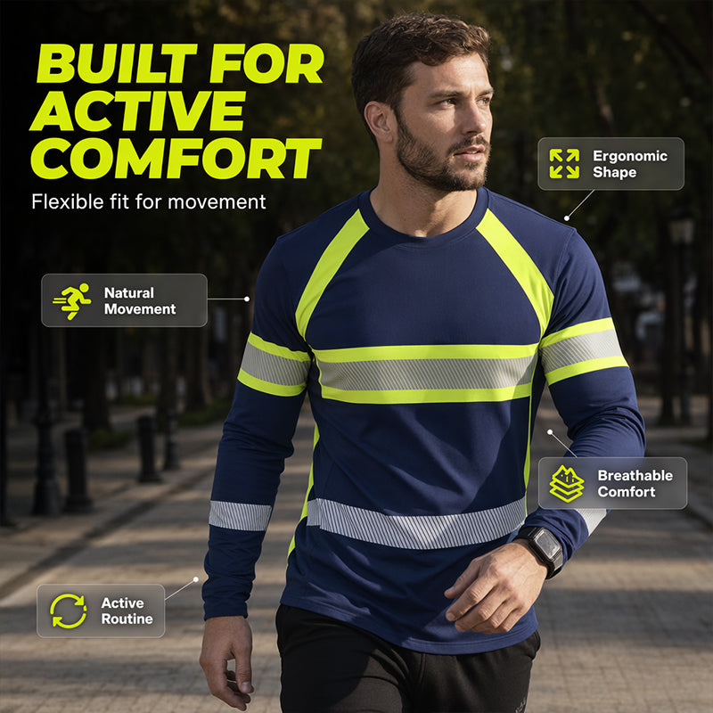 👕 LIMITED-TIME 50% OFF! ✨ Crewneck Color Block Long Sleeve T-Shirt – High-Contrast, Breathable, Athletic Fit 🔥