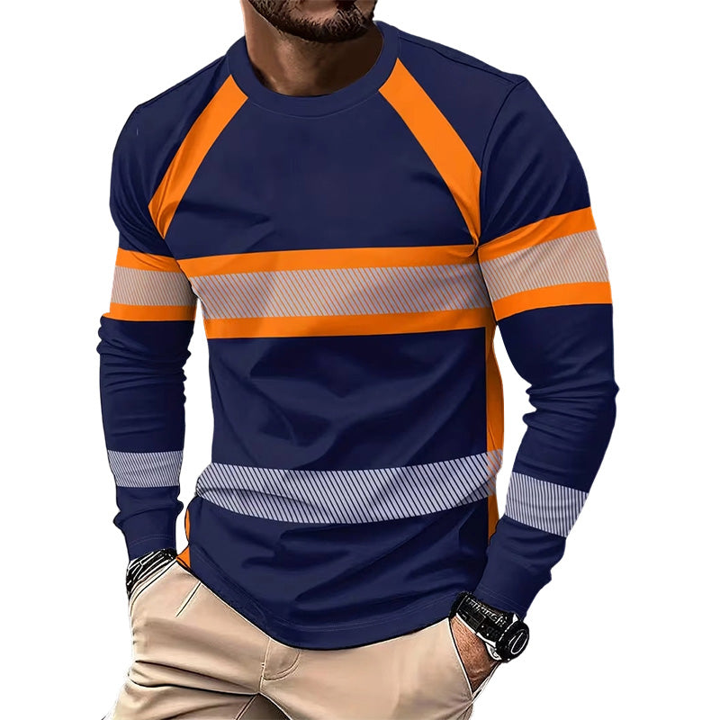 👕 LIMITED-TIME 50% OFF! ✨ Crewneck Color Block Long Sleeve T-Shirt – High-Contrast, Breathable, Athletic Fit 🔥