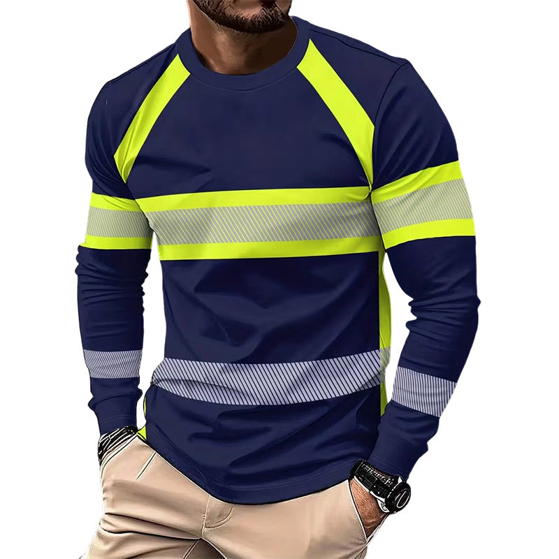👕 LIMITED-TIME 50% OFF! ✨ Crewneck Color Block Long Sleeve T-Shirt – High-Contrast, Breathable, Athletic Fit 🔥