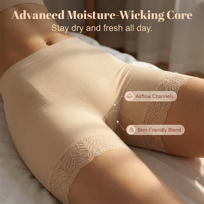 👙 BUY 1 GET 1 FREE! ✨ Women's High Waist Safety Shorts – Lace Trim, Tummy Control, Anti-Chafing 🌸