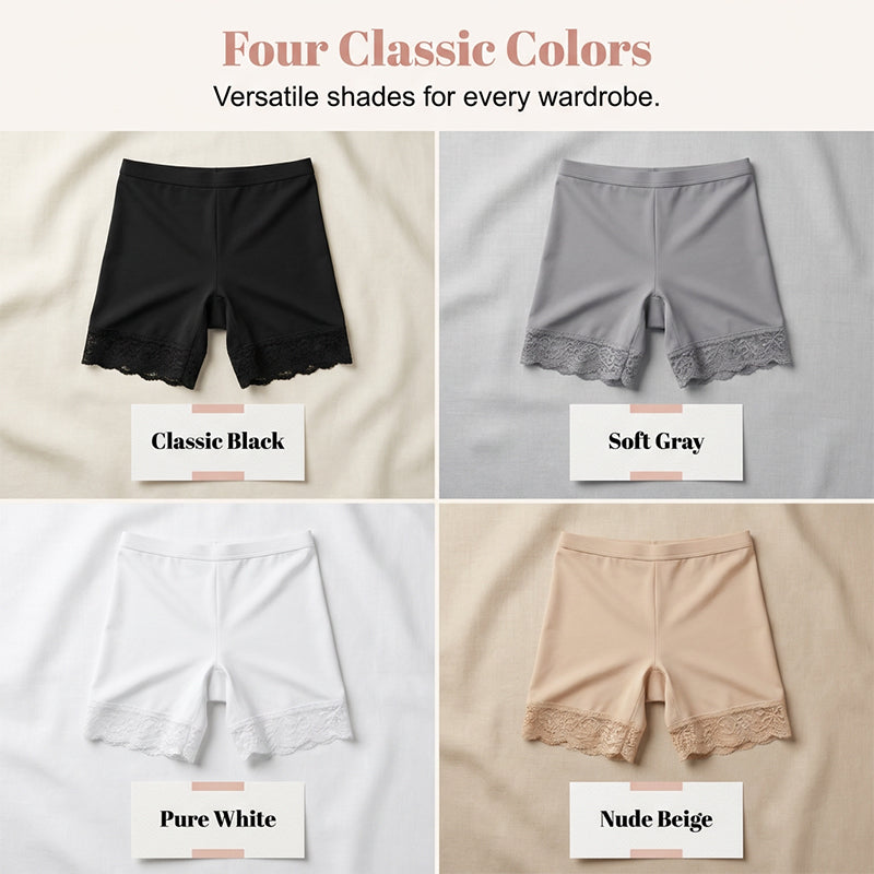 👙 BUY 1 GET 1 FREE! ✨ Women's High Waist Safety Shorts – Lace Trim, Tummy Control, Anti-Chafing 🌸