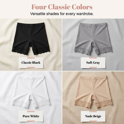 👙 BUY 1 GET 1 FREE! ✨ Women's High Waist Safety Shorts – Lace Trim, Tummy Control, Anti-Chafing 🌸