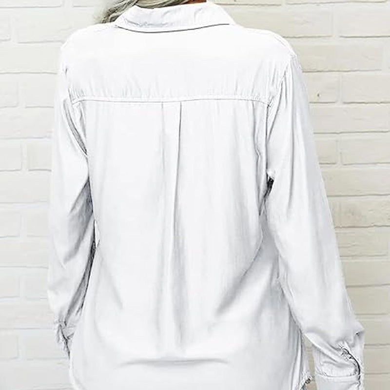 👔 PROMO LIMITÉE -50% ! ✨ Chemise Femme Unie à Revers – Col Classique, Poches Poitrine, Coupe Ample, 6 Coloris, Tailles S-2XL 🌿