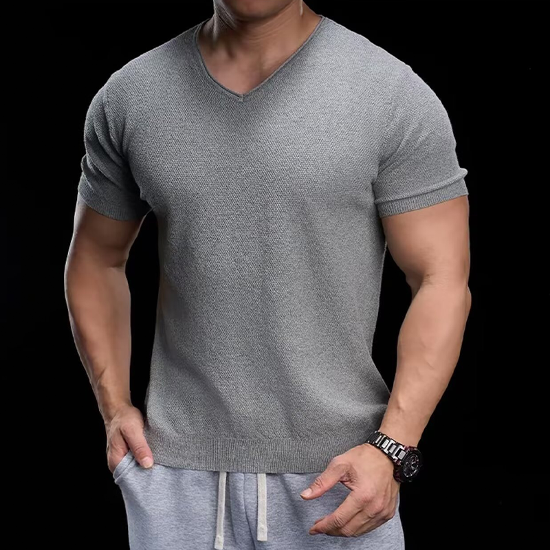📢📢40% OFF !! ⏰Breathable V-Neck Knit Tee