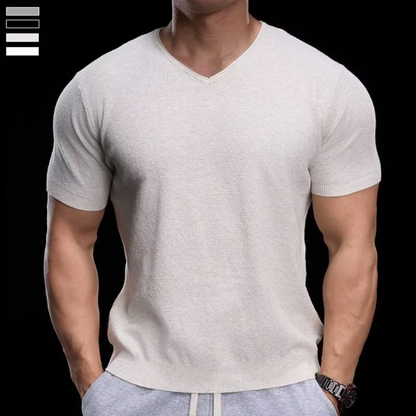 📢📢40% OFF !! ⏰Breathable V-Neck Knit Tee