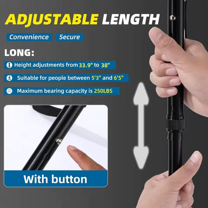 🎉 2026 Sale — Over 20,000 Sold! 🦯 Multifunctional Folding Elderly Cane – 5 Adjustable Heights 👴