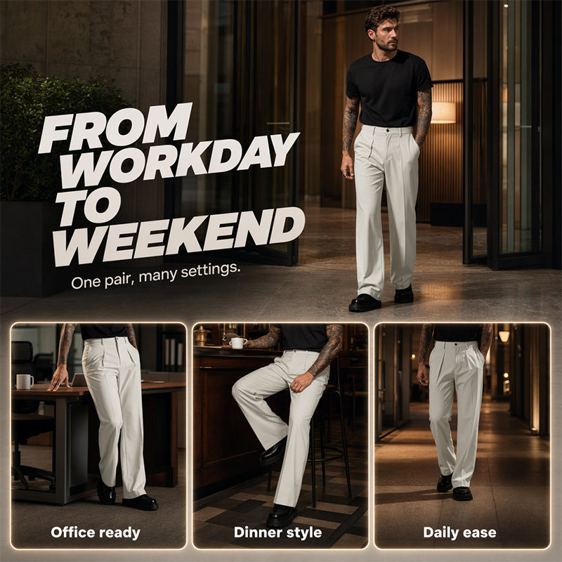 🎉 2026 Sale — Over 50,000 Sold!💞 Men's Soft Draped Straight Leg Trousers👖