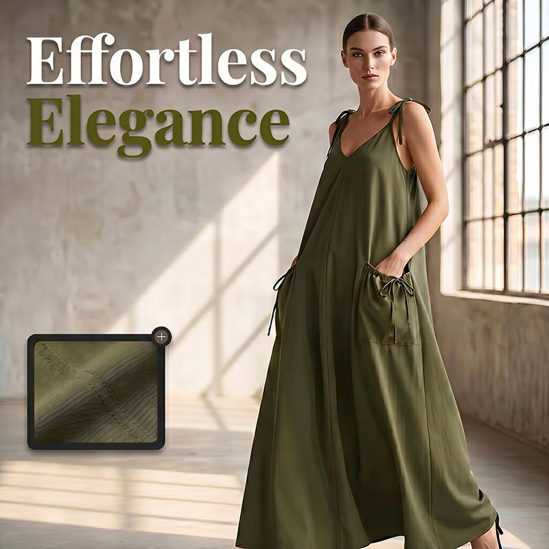 🎉 2026 Sale — Over 50,000 Sold!💞Elegant Maxi Dress –Adjustable Straps, Side Pockets 🌸