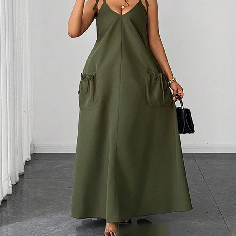 🎉 2026 Sale — Over 50,000 Sold!💞Elegant Maxi Dress –Adjustable Straps, Side Pockets 🌸