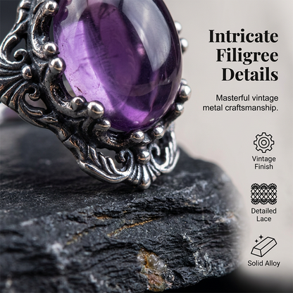📢📢50% OFF !! ⏰Vintage Lace Amethyst Ring