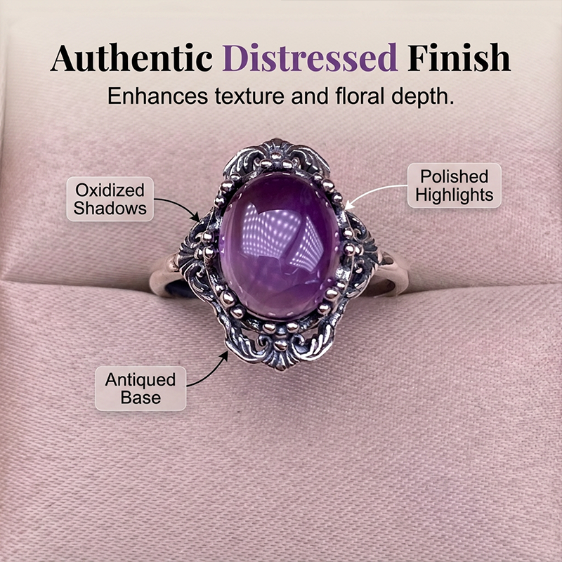 📢📢50% OFF !! ⏰Vintage Lace Amethyst Ring
