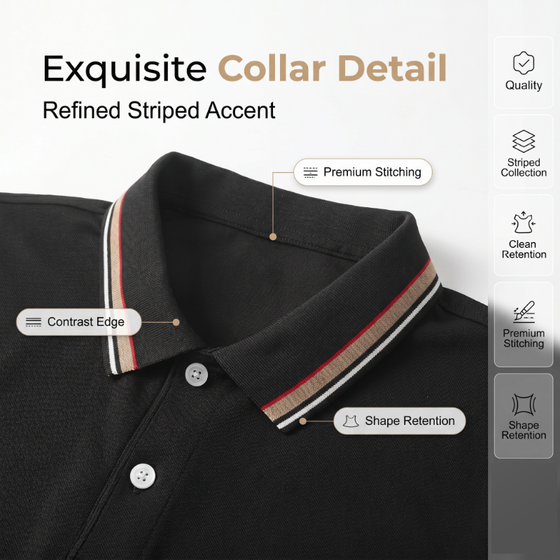 🎉 2026 Sale — Over 36,000 Sold! 👔 Men Fashion Contrast Lapel Quick Drying Short Sleeve T-Shirt – Sharp & Breathable 🌊