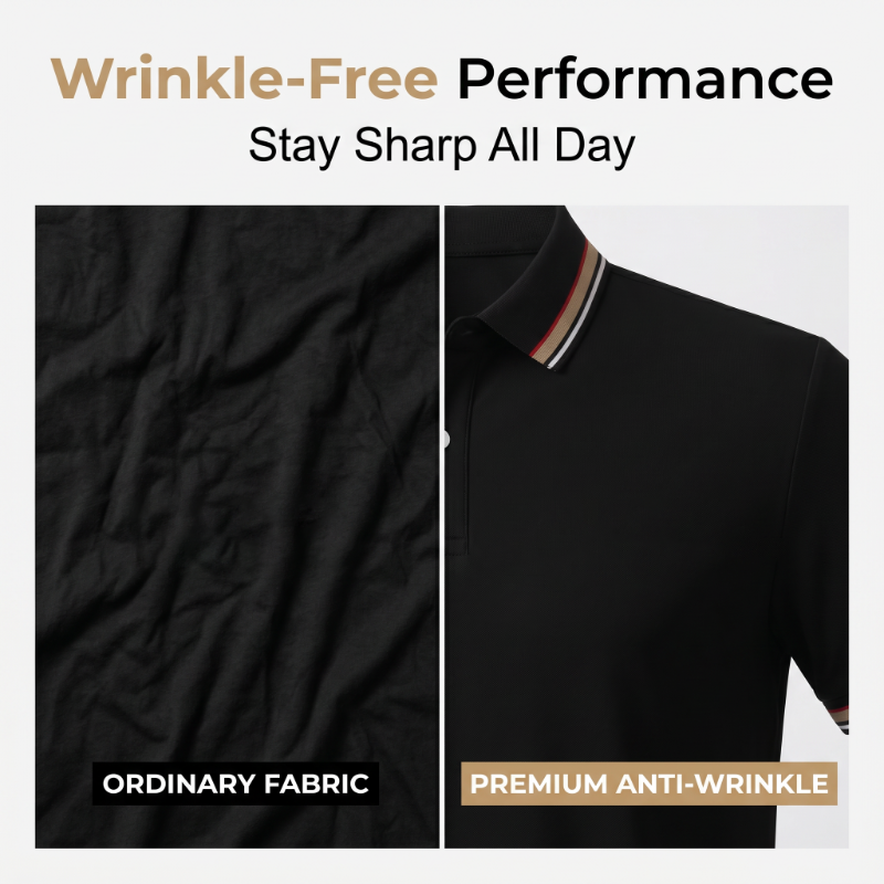 🎉 2026 Sale — Over 36,000 Sold! 👔 Men Fashion Contrast Lapel Quick Drying Short Sleeve T-Shirt – Sharp & Breathable 🌊