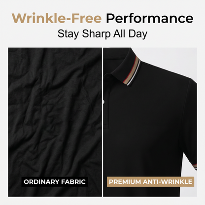 🎉 2026 Sale — Over 36,000 Sold! 👔 Men Fashion Contrast Lapel Quick Drying Short Sleeve T-Shirt – Sharp & Breathable 🌊