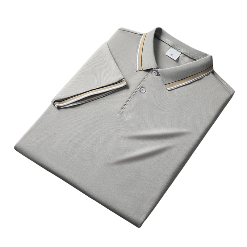 🎉 2026 Sale — Over 36,000 Sold! 👔 Men Fashion Contrast Lapel Quick Drying Short Sleeve T-Shirt – Sharp & Breathable 🌊