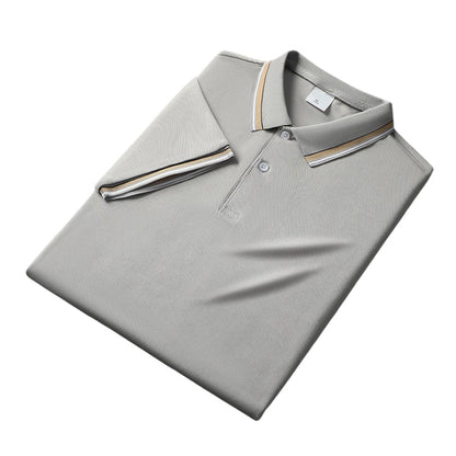 🎉 2026 Sale — Over 36,000 Sold! 👔 Men Fashion Contrast Lapel Quick Drying Short Sleeve T-Shirt – Sharp & Breathable 🌊
