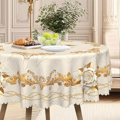 🎉 2026 Sale — Over 58,000 Sold!🌹Waterproof Gold Rose Tablecloth – Embossed Effect, Stain-Resistant, Elegant ✨