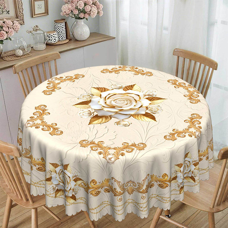 🎉 2026 Sale — Over 58,000 Sold!🌹Waterproof Gold Rose Tablecloth – Embossed Effect, Stain-Resistant, Elegant ✨