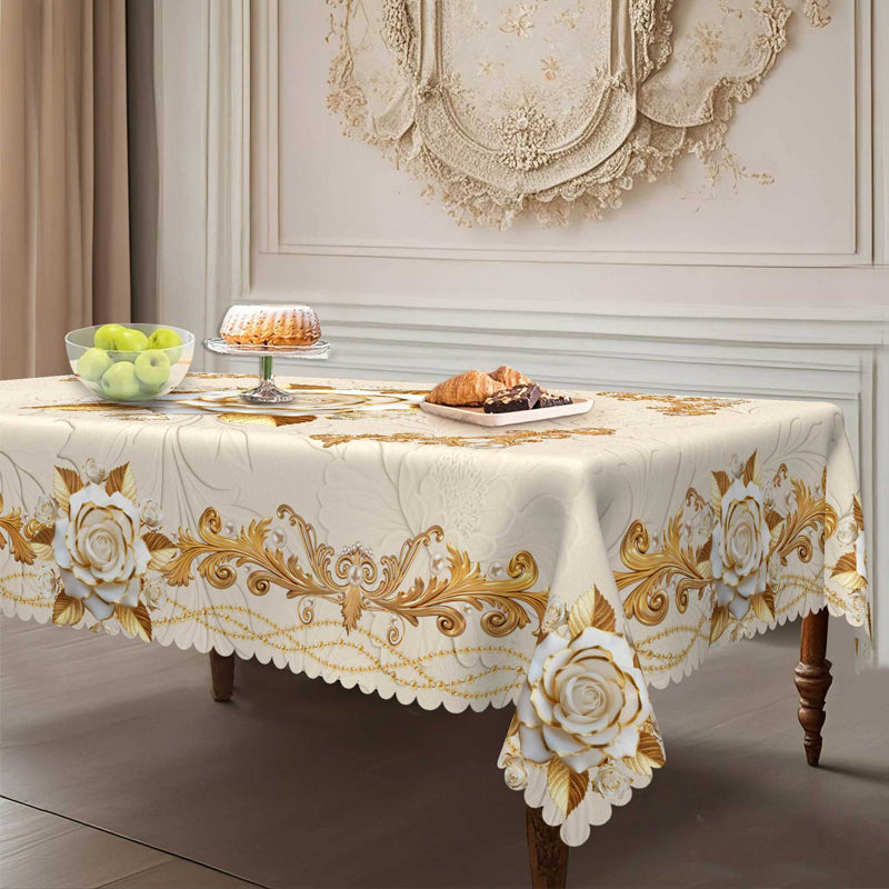 🎉 2026 Sale — Over 58,000 Sold!🌹Waterproof Gold Rose Tablecloth – Embossed Effect, Stain-Resistant, Elegant ✨